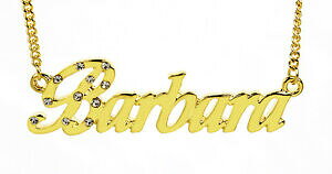 �y���������z�A�N�Z�T���[�@�l�b�N���X�S�[���h���b�L�l�b�N���X�o�[�o�����f�B18k chapado en oro con collar con nombre barbaracompromisos de dama de honor familiar regalos