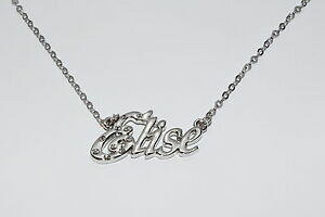 �y���������z�A�N�Z�T���[�@�l�b�N���X�z���C�g�S�[���h���b�L�l�b�N���X�G���[�[�p�[�\�i���C�Yelise en oro blanco platinado collar con nombrela boda nupcial personalizado