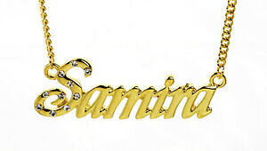 �y���������z�A�N�Z�T���[�@�l�b�N���X�S�[���h���b�L�l�b�N���X18k chapado en oro con collar con nombre samiracompromiso nombre cadena regalos para ella
