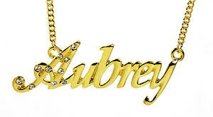 yzANZT[@lbNXS[hbL`F[lbNXNX}X18k chapado en oro con collar con nombre aubreynombre cadena cristales regalos de navidad