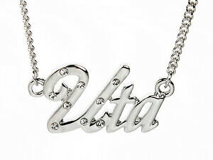 �y���������z�A�N�Z�T���[�@�l�b�N���Xk�z���C�g�S�[���h�V���o�[�l�b�N���X18 k oro blanco plateado collar con nombre utaboda nupcial novia necless