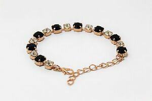 yzANZT[@lbNXsNS[hbLXtXL[NX^uXbgejXchapado en oro rosa negroclaro pulsera de tenis con elementos de cristal de swarovski