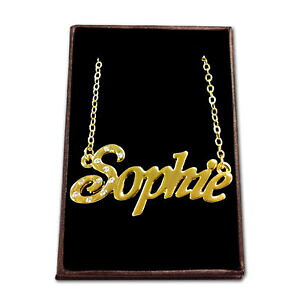 �y���������z�A�N�Z�T���[�@�l�b�N���X�S�[���h���b�L�l�b�N���X�R�~�b�g�����gchapado en oro con collar de nombresophieideas de regalo para ellacompromiso elegante