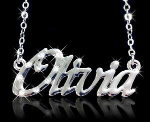 �y���������z�A�N�Z�T���[�@�l�b�N���X�I���r�A�`�F�R�J�X�^���bcollar con nombre olivia 18 k oro plateado personalizada checa pedrera