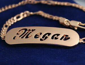 �y���������z�A�N�Z�T���[�@�l�b�N���X�u���X���b�gk�p�[�\�i���C�Ypulsera con nombre megan 18 k oro plateado plateado regalo personalizado
