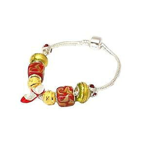 �y���������z�A�N�Z�T���[�@�l�b�N���X�r�[�Y�S�[���h�u���X���b�gtdc beadz stiletto rojo y oro pulsera con dijes de abalorios