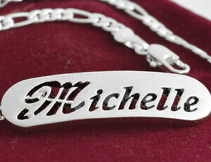 �y���������z�A�N�Z�T���[�@�l�b�N���X�u���X���b�g�~�V�F��k�t�@�b�V����pulsera con nombre michelle 18 k oro plateado plateado moda regalo