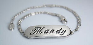 �y���������z�A�N�Z�T���[�@�l�b�N���X�z���C�g�S�[���h�V���o�[mandypulsera con nombre 18ct oro blanco plateadoregalos para ellamoda