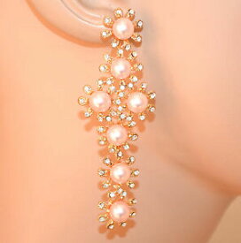 【送料無料】アクセサリー　ネックレスゴールドパールサドナorecchini oro perle rosa donna eleganti pendenti strass cerimonia boucles a46