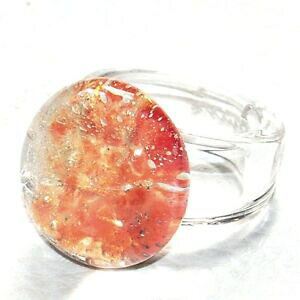 �y���������z�A�N�Z�T���[�@�l�b�N���X�N�C���X�t���I�����W�����Oc quint bague de crateur en verre souffl bulles oranges t 54 bijou ring