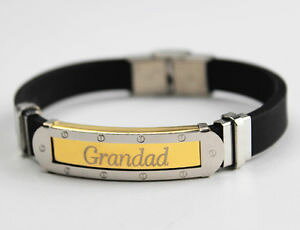 yzANZT[@lbNXuXbgVRS[hg[t@bVpulsera grandad para hombre de silicona amp; tono oro grabadoregalos para ellos moda