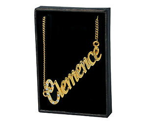 �y���������z�A�N�Z�T���[�@�l�b�N���X�N���[�����X�l�b�N���X�`�F�Rcollar de nombre clemence 18 k oro plateado nica cadenilla checa pedrera