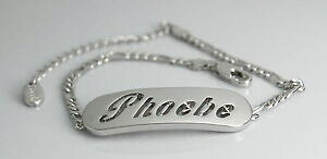 �y���������z�A�N�Z�T���[�@�l�b�N���X�z���C�g�S�[���h�V���o�[phoebepulsera con nombre 18ct oro blanco plateadoregalos para ellamoda