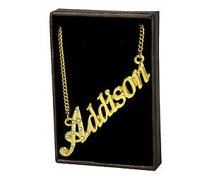 �y���������z�A�N�Z�T���[�@�l�b�N���X�l�[���l�b�N���X�A�f�B�\���o�b�Ocollar de nombre addison 18 k oro plateado incluyendo libre bolsa de regalo y caja