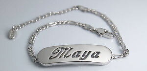 �y���������z�A�N�Z�T���[�@�l�b�N���X�z���C�g�S�[���h�V���o�[mayapulsera con nombre 18ct oro blanco plateadoregalos para ellamoda