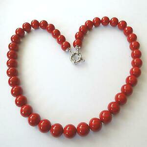 �y���������z�A�N�Z�T���[�@�l�b�N���X�A���W�F���g���b�\collana donna colore argento con sfere di corallo rosso 1 cm 46 cm 104 p