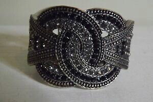 �y���������z�A�N�Z�T���[�@�l�b�N���X�V���o�[�u���X���b�g�u���b�Nimpresionante pulsera de plata y negro brillante regalo perfecto desgaste de la tarde