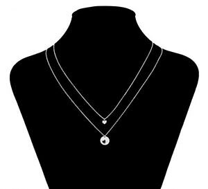 �y���������z�A�N�Z�T���[�@�l�b�N���X�X�^�[�����O�V���o�[�y���_���g�l�b�N���Xcollar con colgantes de corazn de 925 sterling plata y circonitas joyas de plata