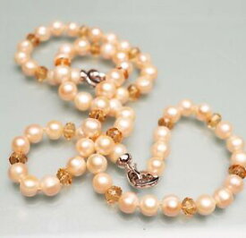 【送料無料】アクセサリー　ネックレスネックレスネックレスブレスレットバーンスタインベージュセットcollar de perlas set pulsera madreperla collier collar beige bernstein 50 amp; 20 cm