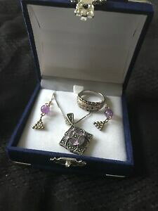 �y���������z�A�N�Z�T���[�@�l�b�N���X�V���o�[�Z�b�g925 conjunto de joyas de plata plateado