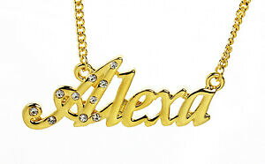 �y���������z�A�N�Z�T���[�@�l�b�N���X�S�[���h���b�L�l�b�N���X�J�X�^���N���X�}�X�A�C�f�A18k chapado en oro con collar con nombre alexacumpleaos personalizado navidad ideas