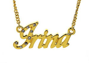 �y���������z�A�N�Z�T���[�@�l�b�N���X�S�[���h���b�L�l�b�N���X�R�~�b�g�����g18k chapado en oro con collar con nombre irinaregalos por su compromiso aniversario