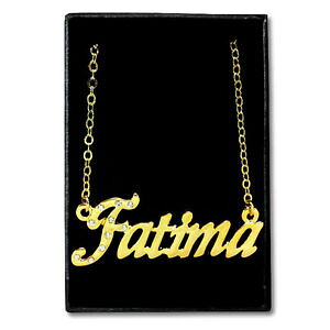 �y���������z�A�N�Z�T���[�@�l�b�N���X�t�@�e�B�}�l�b�N���Xchapado en oro con collar de nombreftimaideas de regalo para ellacumpleaos dama