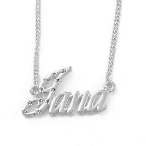 �y���������z�A�N�Z�T���[�@�l�b�N���X�l�b�N���X�z���C�g�S�[���h�N���X�}�Xcollar de nombre jana 18ct blanco oro plateadoalta calidad navidad regalos