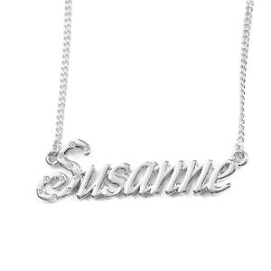 �y���������z�A�N�Z�T���[�@�l�b�N���X�l�b�N���X�z���C�g�S�[���h�N���X�}�Xcollar de nombre susanne 18ct blanco oro plateadoalta calidad regalo de navidad