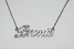 �y���������z�A�N�Z�T���[�@�l�b�N���X�z���C�g�S�[���h���b�L�l�b�N���Xbronte en oro blanco platinado collar con nombreaccesorios de joyera nupcial