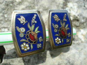 �y���������z�A�N�Z�T���[�@�l�b�N���X���^���h�[��jolies boucles doreilles anciennes emailleesmetal dorepinces