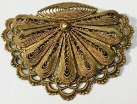 【送料無料】アクセサリー　ネックレスビンテージpince crochet ou autre bijou vintage ancien dentelle couleur or patin * 5200