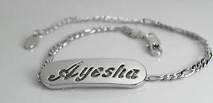 �y���������z�A�N�Z�T���[�@�l�b�N���X�z���C�g�S�[���h�V���o�[ayeshapulsera con nombre 18ct oro blanco plateadoregalos para ellamoda