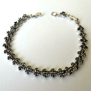 yzANZT[@lbNXejXAWFgbracciale tennis donna colore argento con zirconi neri 18 20,5 cm 15 bb