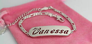 �y���������z�A�N�Z�T���[�@�l�b�N���X�z���C�g�S�[���h�V���o�[vanessapulsera con nombre 18ct oro blanco plateadoregalos para ellamoda