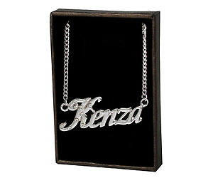 �y���������z�A�N�Z�T���[�@�l�b�N���X�l�b�N���X�y���_���g�v���[���gcollar de nombre kenza 18k chapado en oro boda nico colgante regalo de cumpleaos