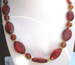 yzANZT[@lbNXRA[J{VJbgre[WAucollier ancien perles rsine couleur ambre fermoir en cabochon bijou vintage 750