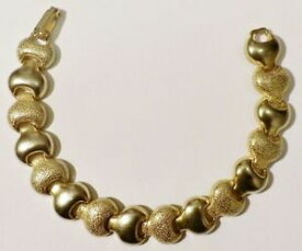 【送料無料】アクセサリー　ネックレスブレスレットビンテージゴールドトーンbracelet bijou vintage annes 70 maillons grav couleur or gold tone * 3506