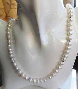 �y���������z�A�N�Z�T���[�@�l�b�N���X���b�L�l�b�N���Xcq18 chapado en plata genuino collar perlas