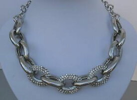 【送料無料】アクセサリー　ネックレスコリアクリスタルノイhalskette statement collier silberfarbig mit kristall 46 cm neu