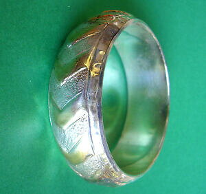 �y���������z�A�N�Z�T���[�@�l�b�N���X�u���X���b�g1783 bracelet rigide en metal argente et dore embouti