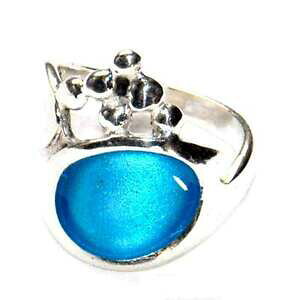 �y���������z�A�N�Z�T���[�@�l�b�N���X�\���b�h�V���o�[�����O�V���car creation anillo plata maciza 800 esmaltes azules camiseta 54 joya