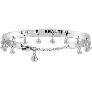 �y���������z�A�N�Z�T���[�@�l�b�N���X���C�t���B�^�x���p�[��bracciale rigido nomination messaggiamo 027410010 acciaio life vita bella perle