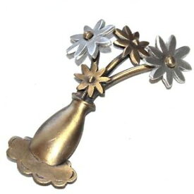 【送料無料】アクセサリー　ネックレスブロンズシルバーブローチjj jonette joyera broche bronce patinado y plateado flor joya