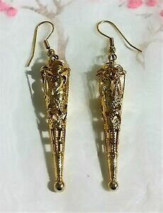 �y���������z�A�N�Z�T���[�@�l�b�N���X�r���e�[�W�C�������O���^���h�[��bijou vintage earrings boucles doreilles forme parapluie mtal dor ajour t150