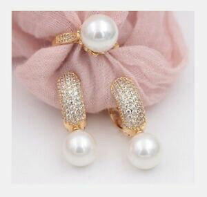 yzANZT[@lbNXS[hOXtXL[Ggset 18kr oro pl anillo 19 ohrhnger con swarovski elements y perlas