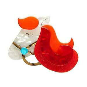 �y���������z�A�N�Z�T���[�@�l�b�N���X�{�b�N�X�u���[�`erstwilder his girl friday caballo resina broche nuevo en caja