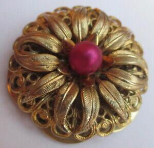 yzANZT[@lbNXre[W[tp[serre passe foulard ancien bijou vintage couleur or grav relief perle 3181