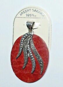 yzANZT[@lbNXfAWFg`[tC1 pendentif ancien modele argent 9251000 corail gorgone motif fait main