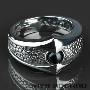 �y���������z�A�N�Z�T���[�@�l�b�N���X�X�e�����X�X�`�[�������O�I�j�L�X�A�C�S�V�b�N�w�rkoolkatana anillo de acero inoxidable nix culebra ojo gothic dedos motero plata